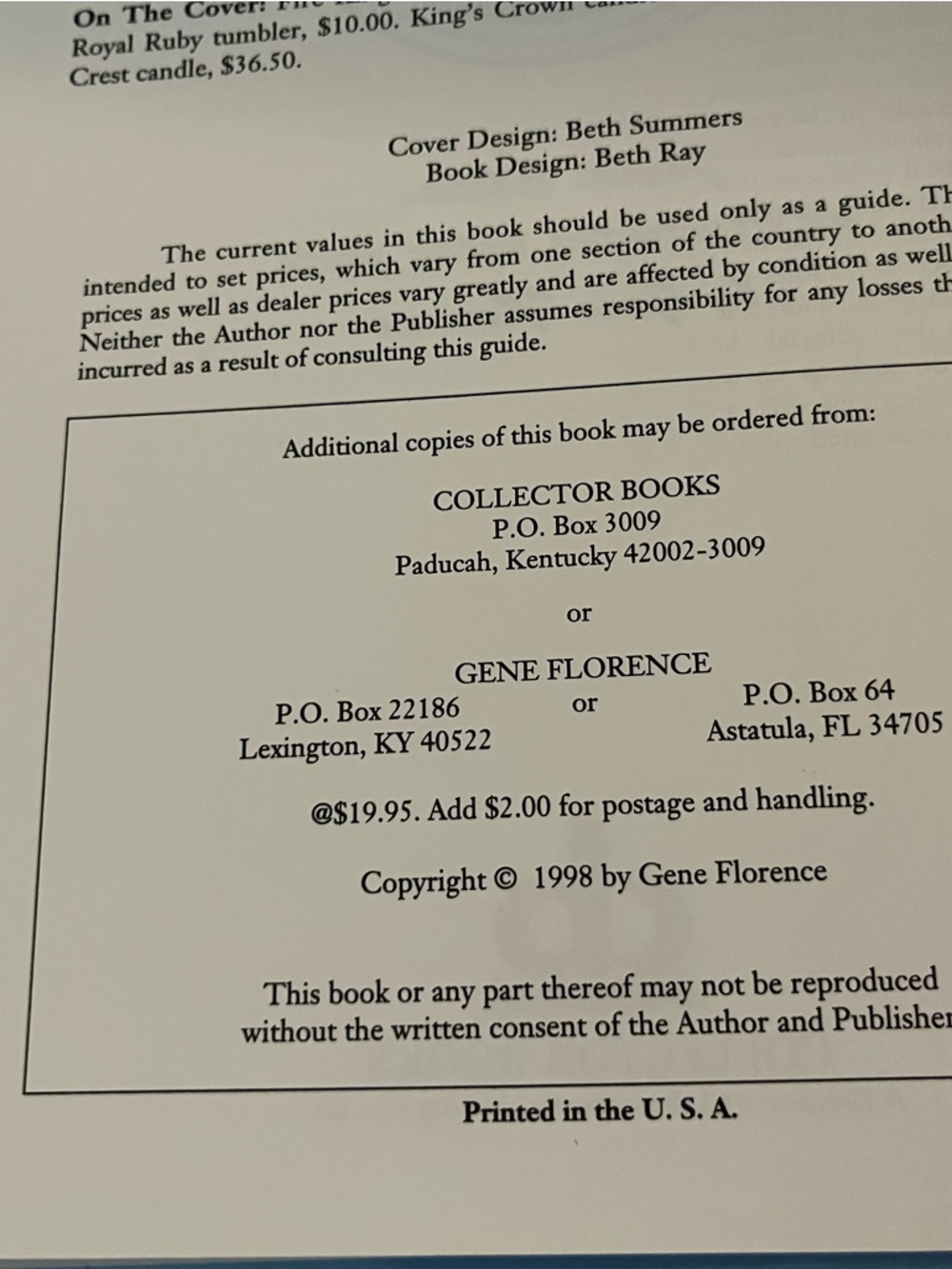 Vintage Collectible Glassware 50s-50s-60s Illustrated Guide - Fourth Edition - Picture 4 of 4